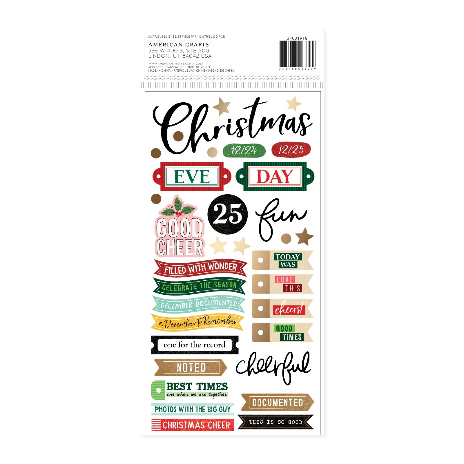 Thickers Vicki Boutin WRAPPED IN RIBBONS Foam Phrase Stickers