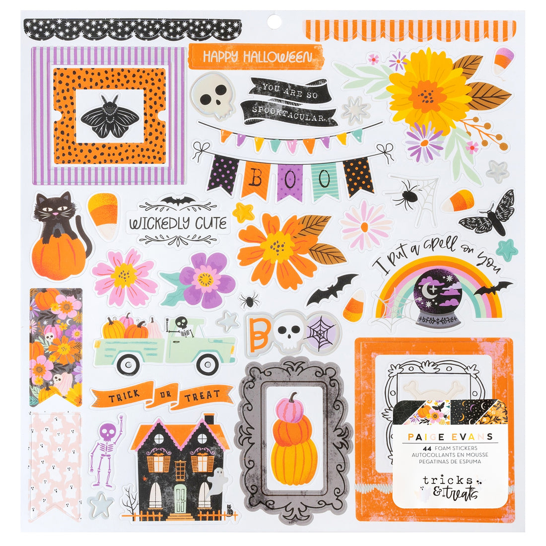 Paige Evans TRICKS & TREATS FOAM STICKERS 12"X12" 44pc