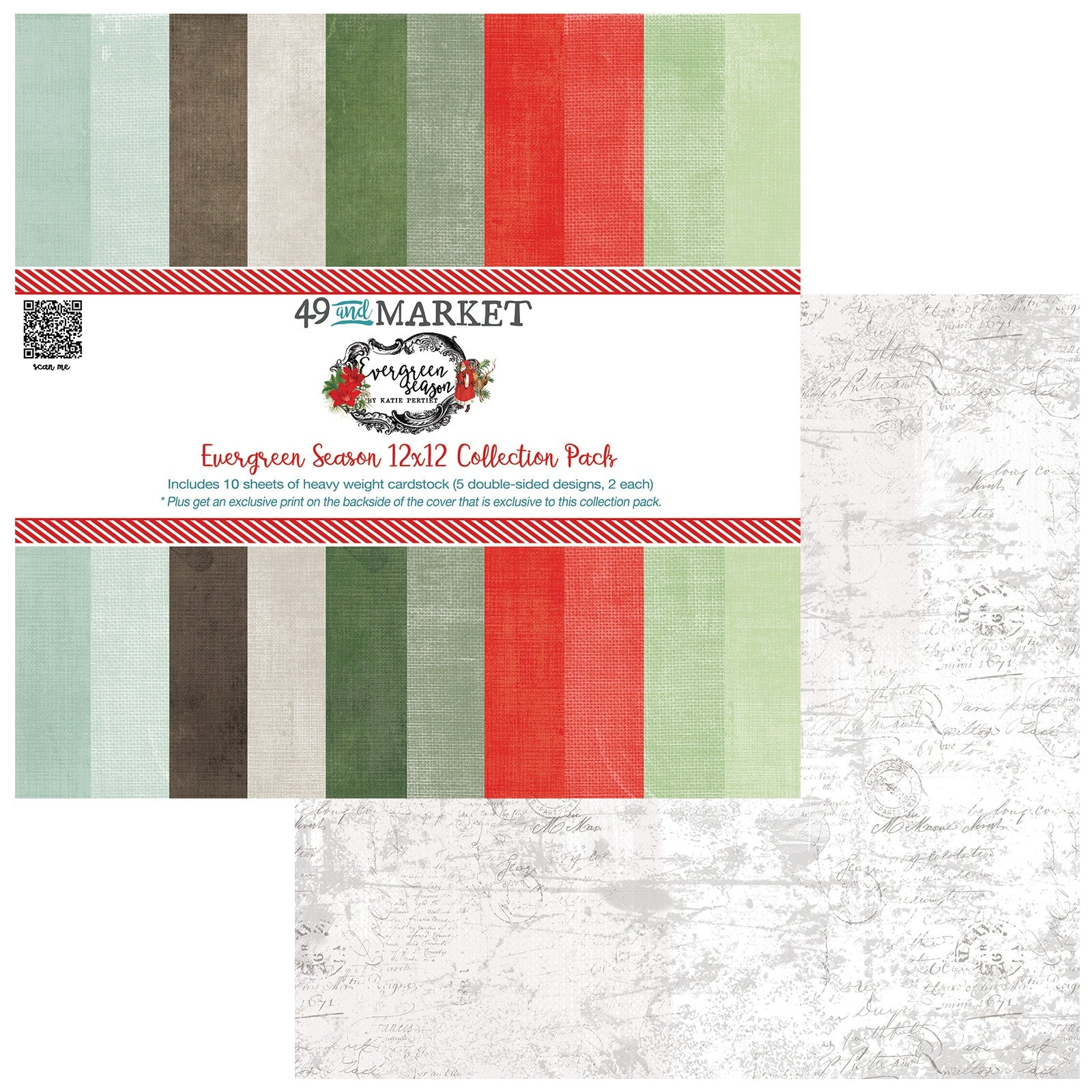 49 and Market EVERGREEN SEASON 12”X12” Solids Collection Pack