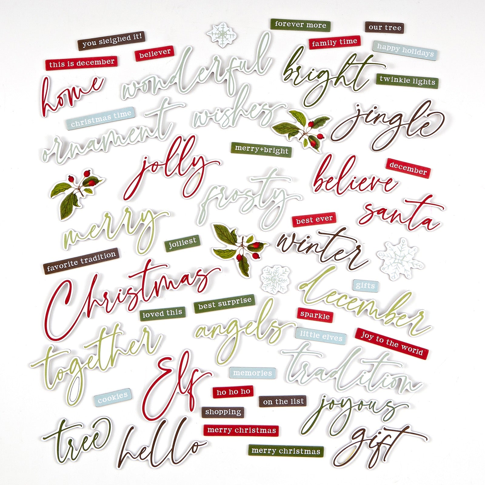 49 and Market EVERGREEN SEASON Chipboard Words