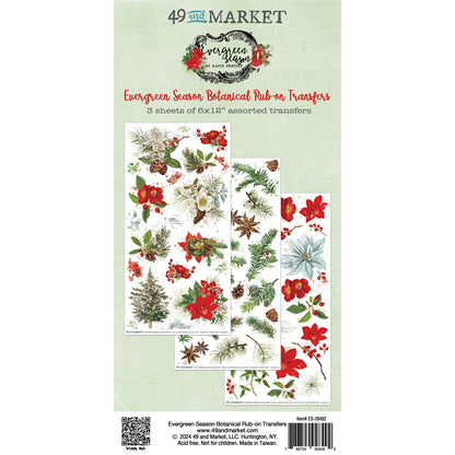 49 and Market EVERGREEN SEASON Botanical Rub-on Transfers