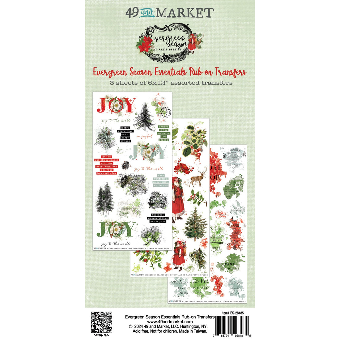 49 and Market EVERGREEN SEASON Essentials Rub-on Transfers