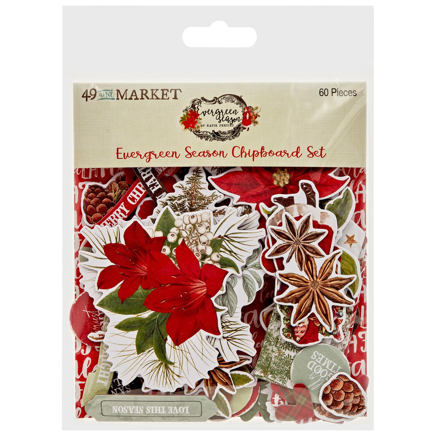 49 and Market EVERGREEN SEASON Chipboard Set