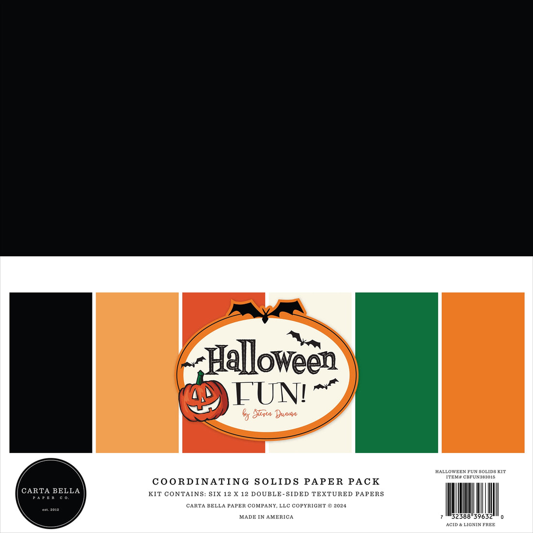 Carta Bella HALLOWEEN FUN SOLIDS 12&quot;X12&quot; Paper Pack