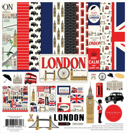 Carta Bella 12&quot;X12&quot; LONDON Collection Kit 13pc