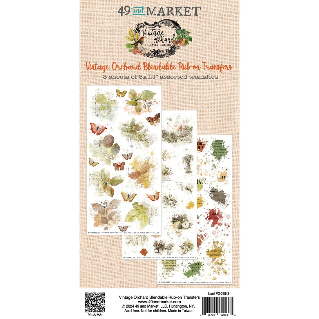 49 and Market VINTAGE ORCHARD Blendable Rub-On Transfers