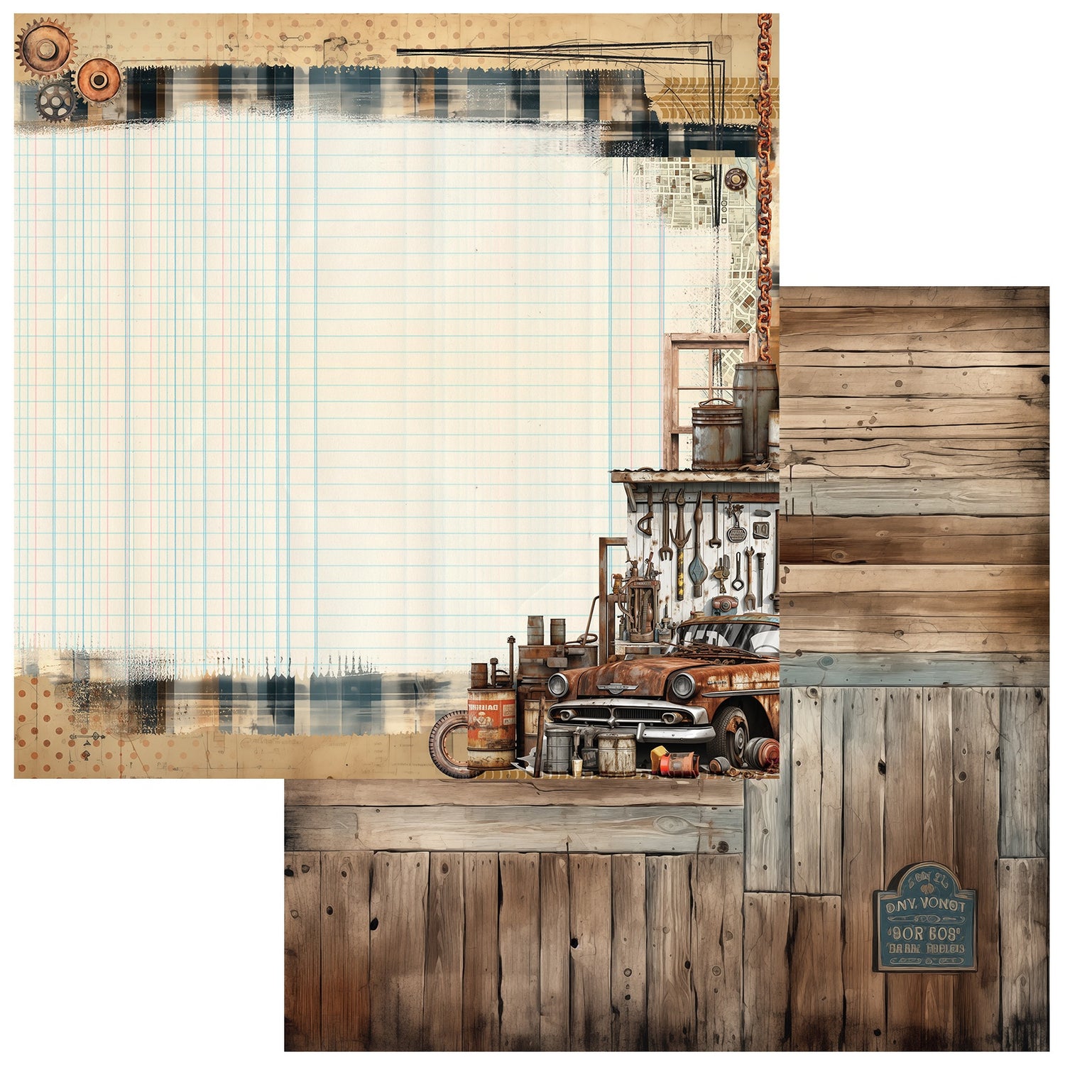 49 and Market RUST AND REVS 12&quot;X12&quot; Scrapbook Paper