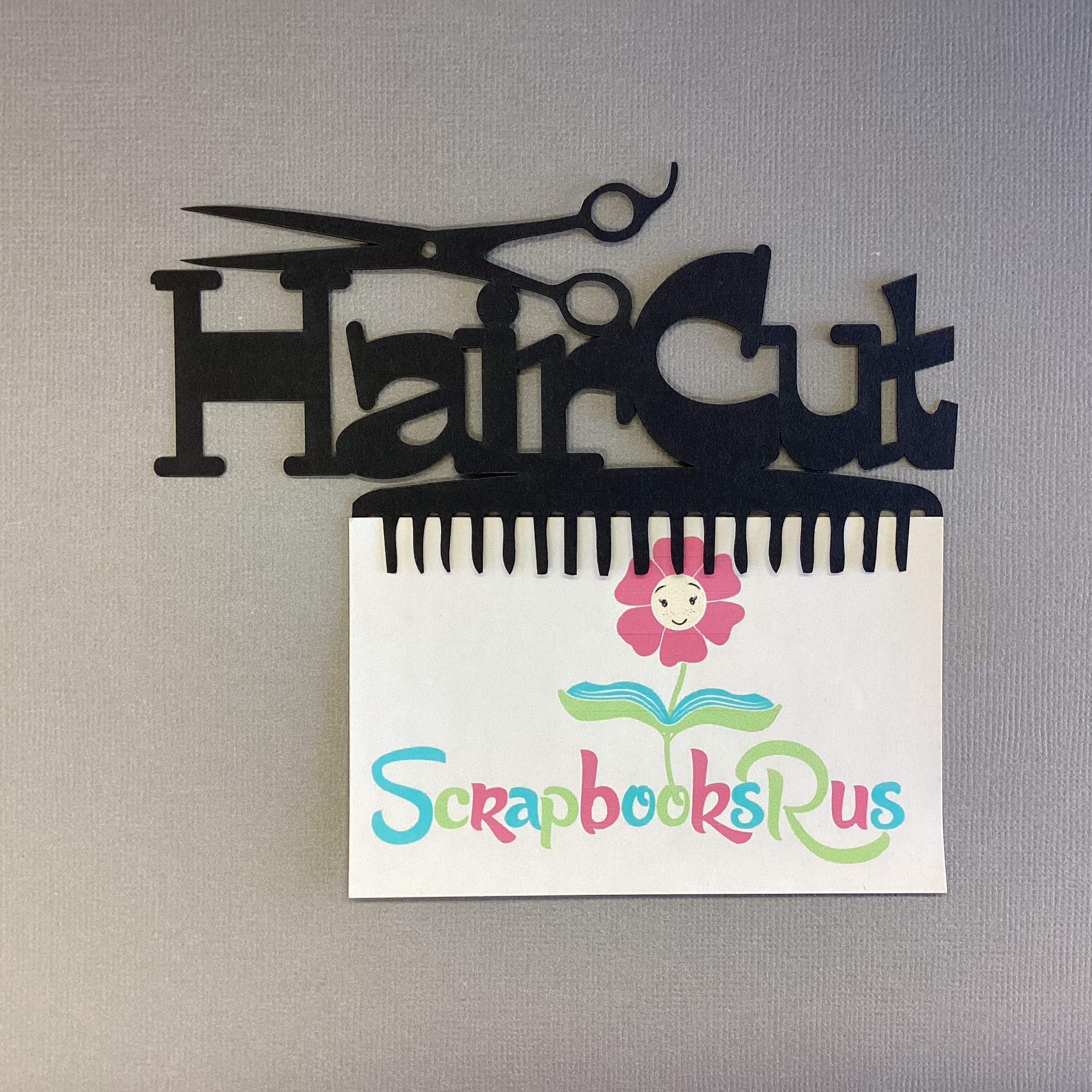 Laser Cut HAIRCUT Diecut Scrapbook Title