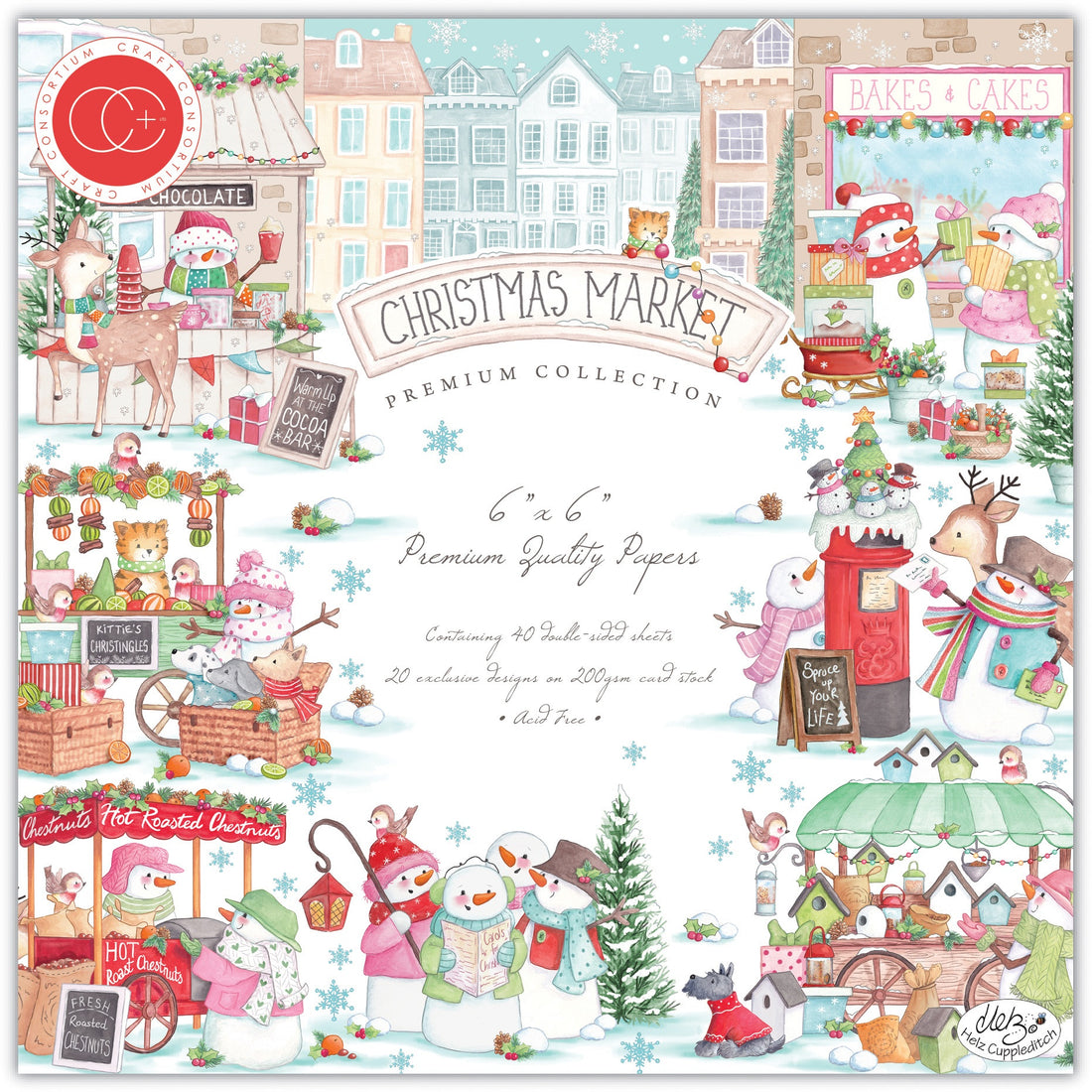 Craft Consortium CHRISTMAS MARKET 6”X6” Premium Paper Pad