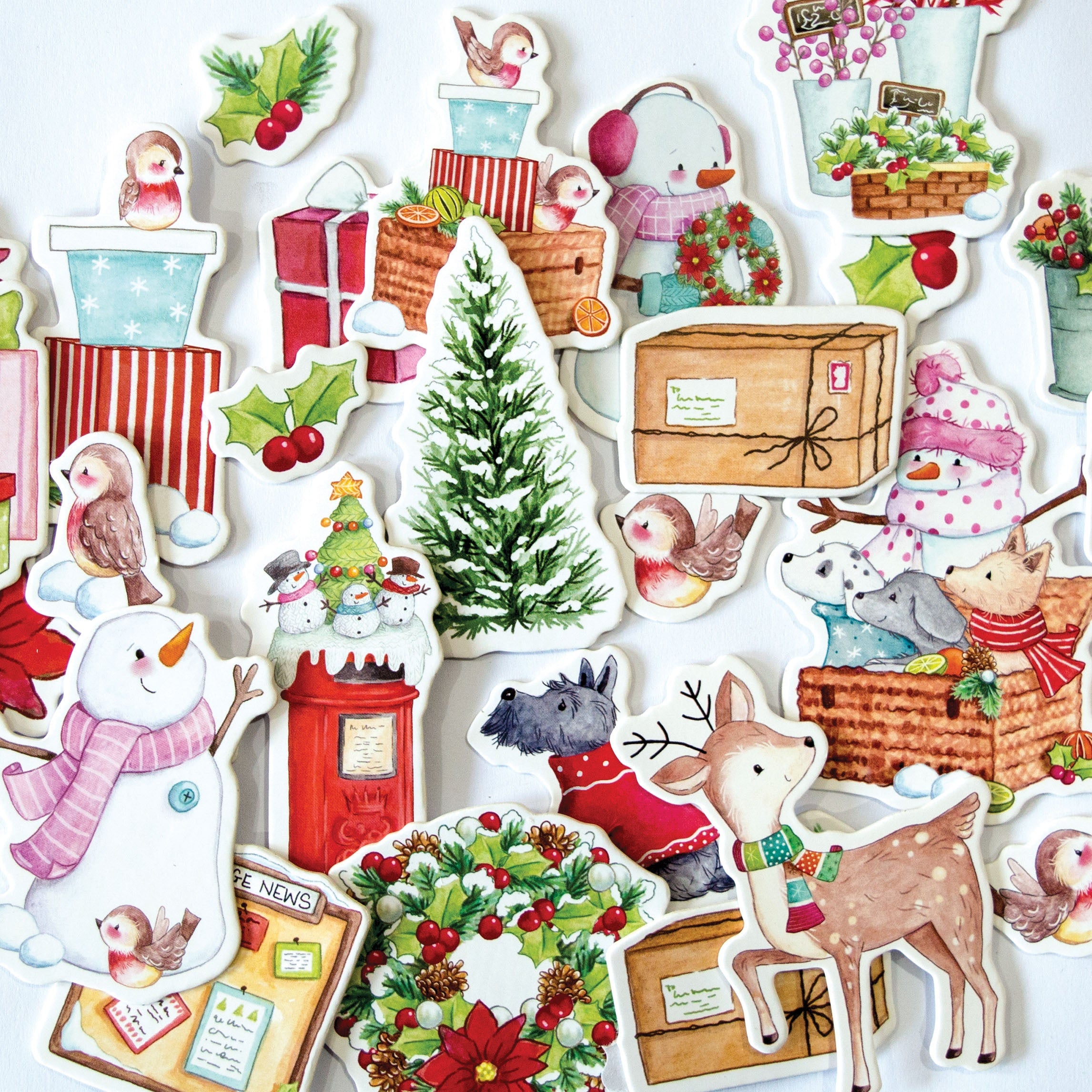 Craft Consortium CHRISTMAS MARKET CHIPBOARD EPHEMERA Diecut Embellishments