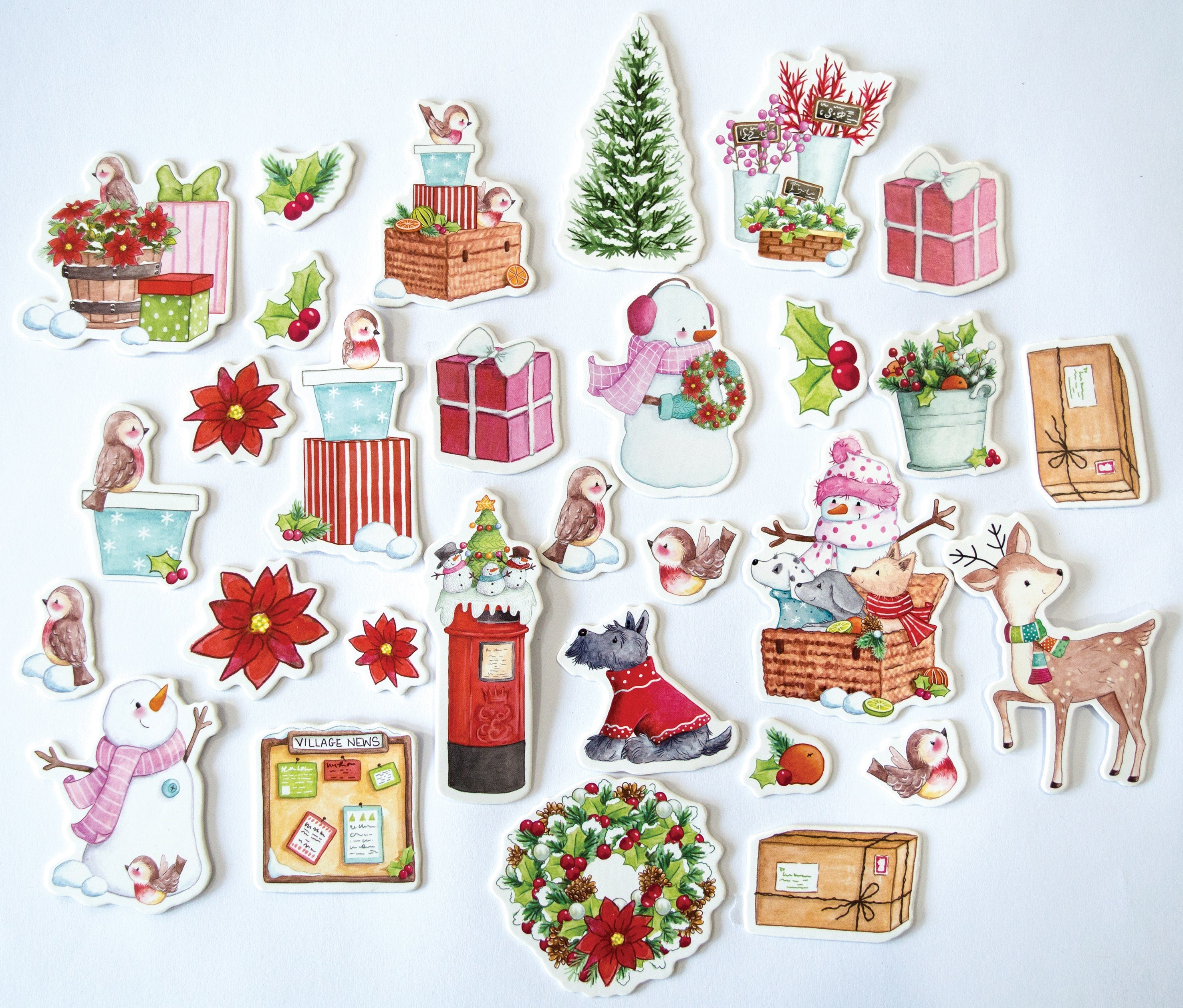 Craft Consortium CHRISTMAS MARKET CHIPBOARD EPHEMERA Diecut Embellishments