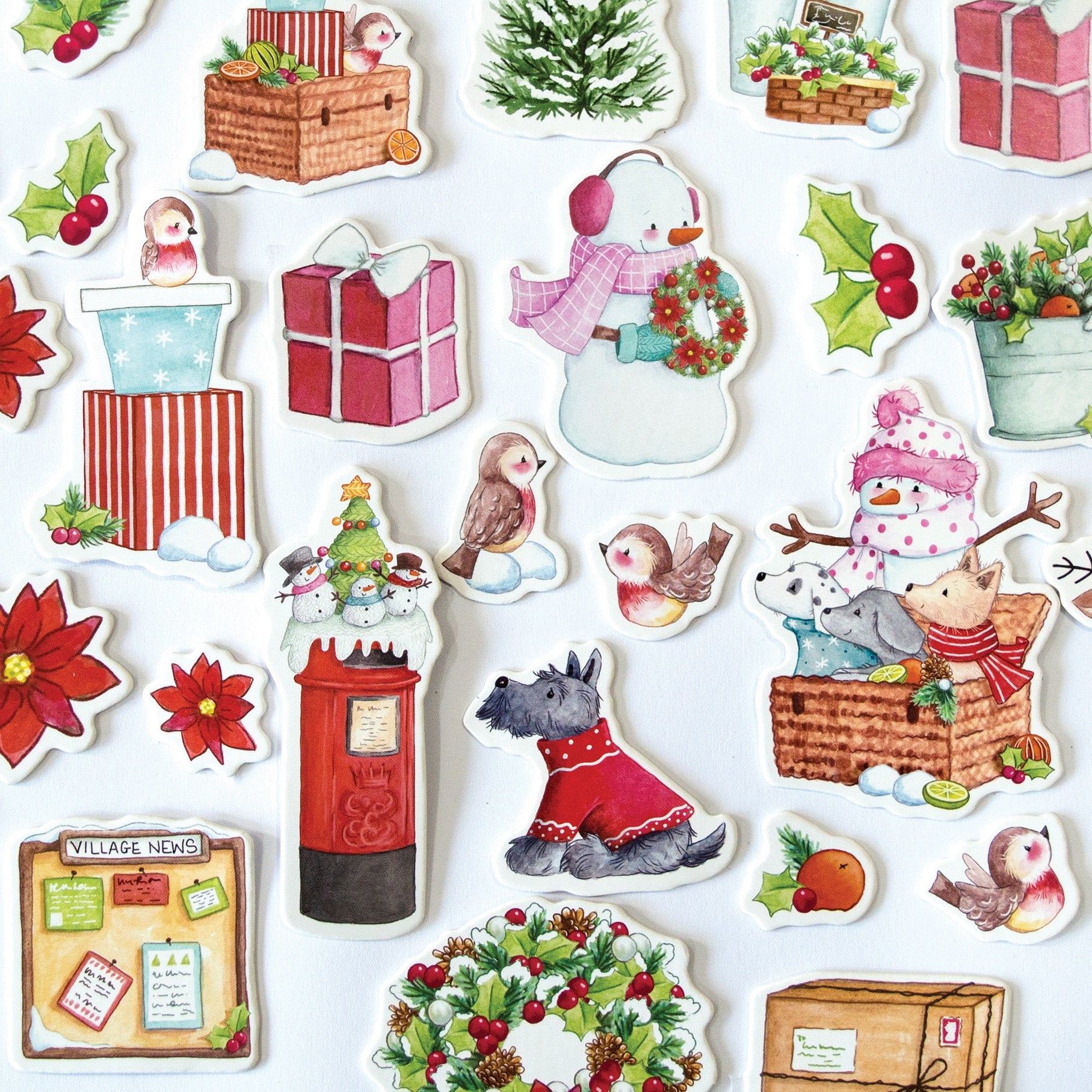 Craft Consortium CHRISTMAS MARKET CHIPBOARD EPHEMERA Diecut Embellishments