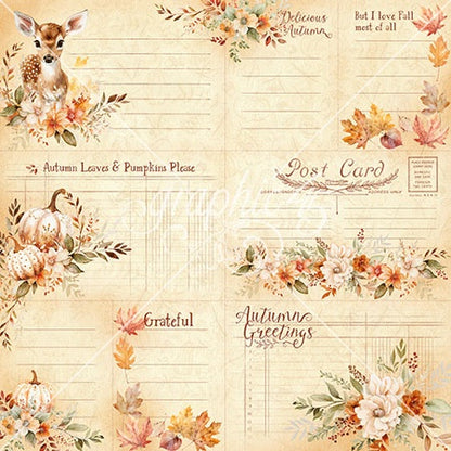 Graphic 45 AUTUMN GREETINGS 12X12 Scrapbook Paper