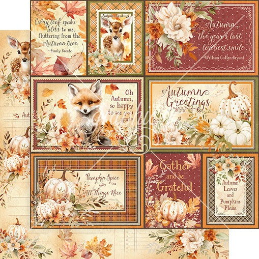 Graphic 45 AUTUMN GREETINGS 12X12 Scrapbook Paper