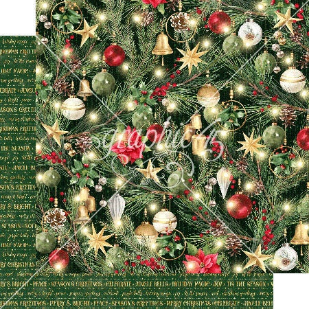 Graphic 45 Merry &amp; Bright JOYS OF THE SEASON 12X12 Scrapbook Paper