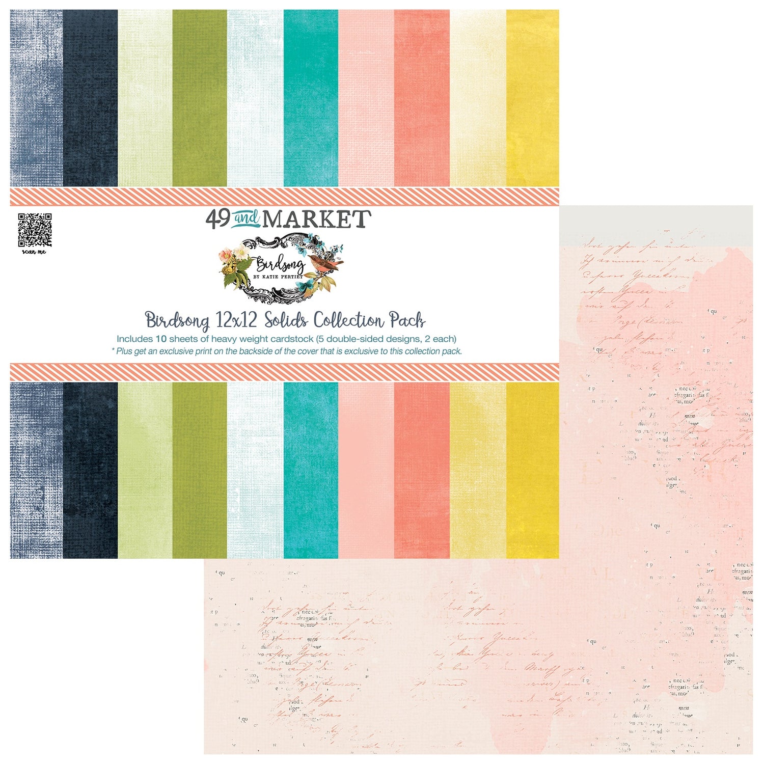 49 and Market BIRDSONG 12X12 Solids Collection Paper Pack