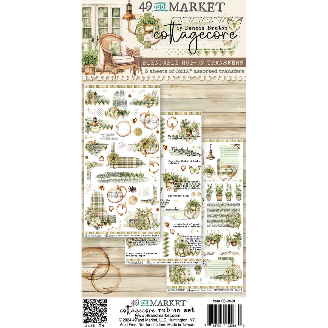 49 and Market Cottagecore BLENDABLE RUB-ON TRANSFERS 3 Sheets