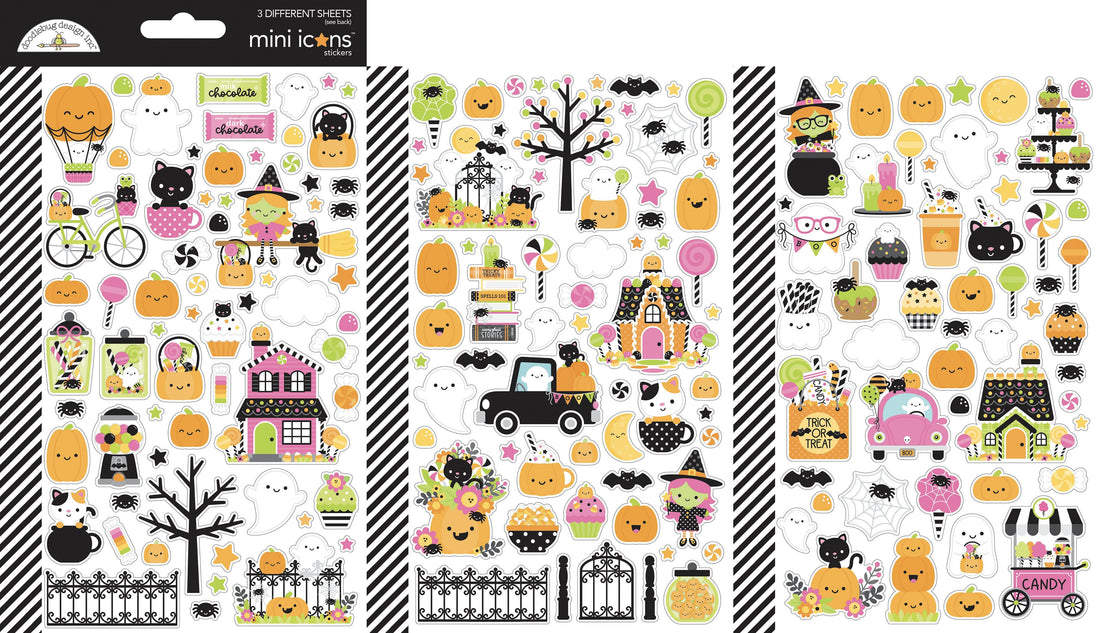 Doodlebug HEY PUMPKIN Mini Icons Stickers 3 Sheets