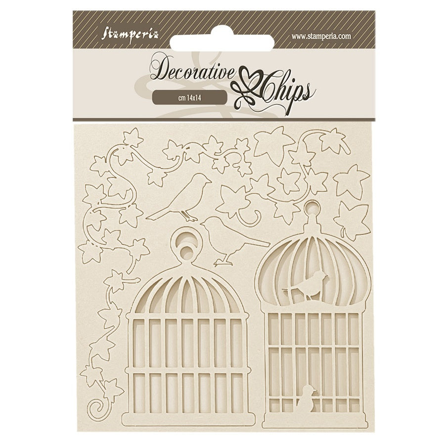 Stamperia Decorative Chips Golden Harmony CAGES 6pc