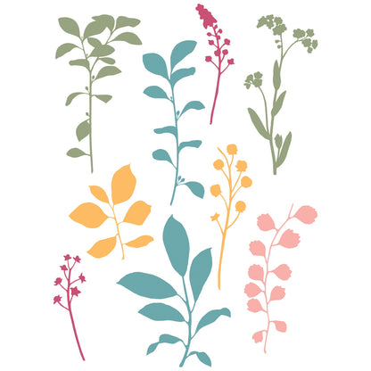 Sizzix 49 And Market FINE STEMS Stamp &amp; Die Set