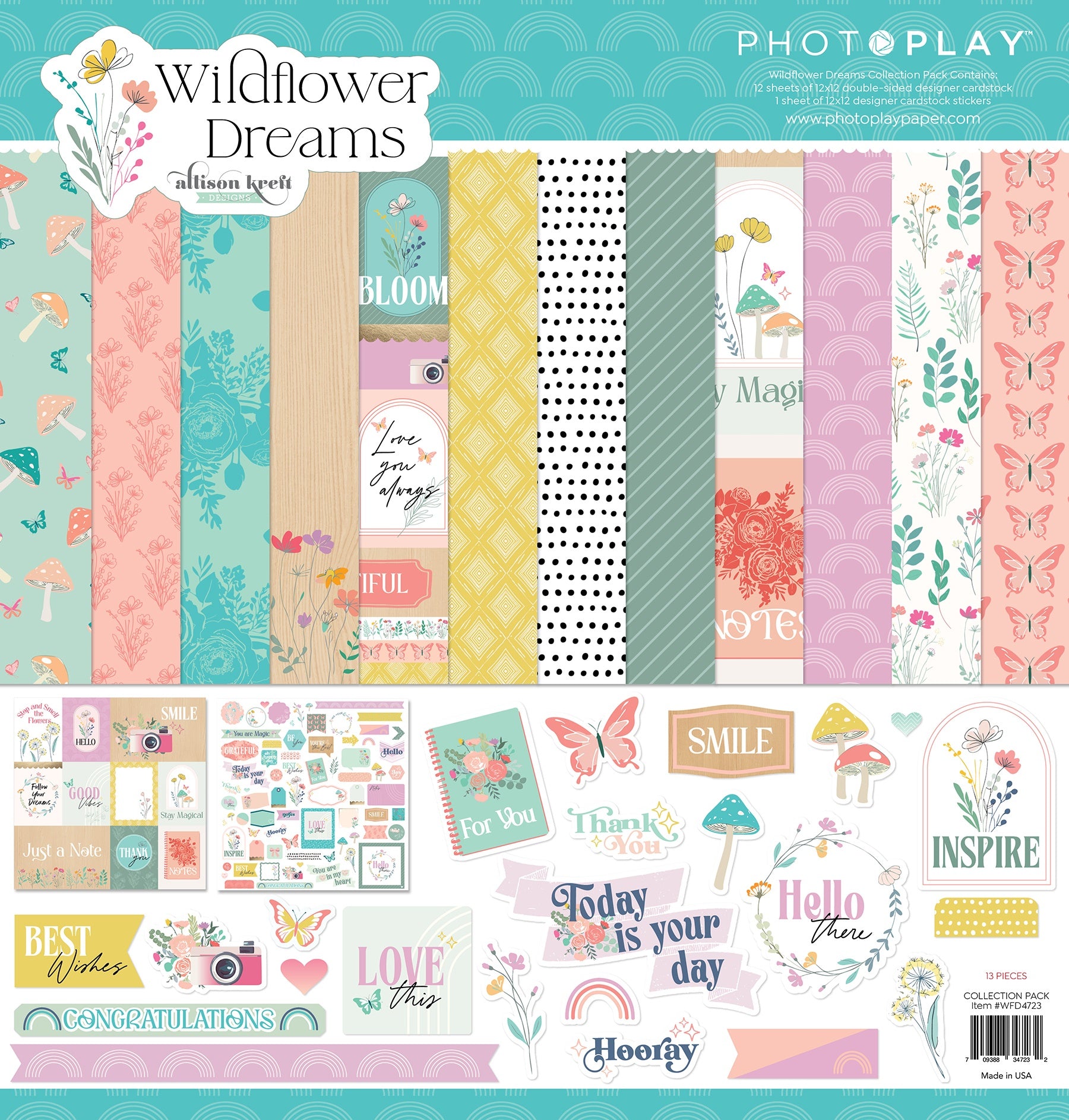 Photoplay WILDFLOWER DREAMS 12”X12” Collection Pack