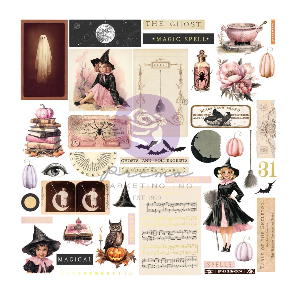 Prima MAGIC SPELL EPHEMERA BEWITCHING Diecuts 90pc