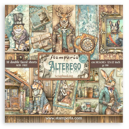 Stamperia ALTEREGO 12&quot;X12&quot; Scrapbooking Paper Pack 10pc