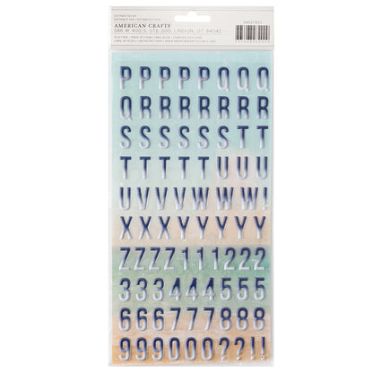 Heidi Swapp Set Sail Thickers LETTERS &amp; NUMBERS Puffy Stickers