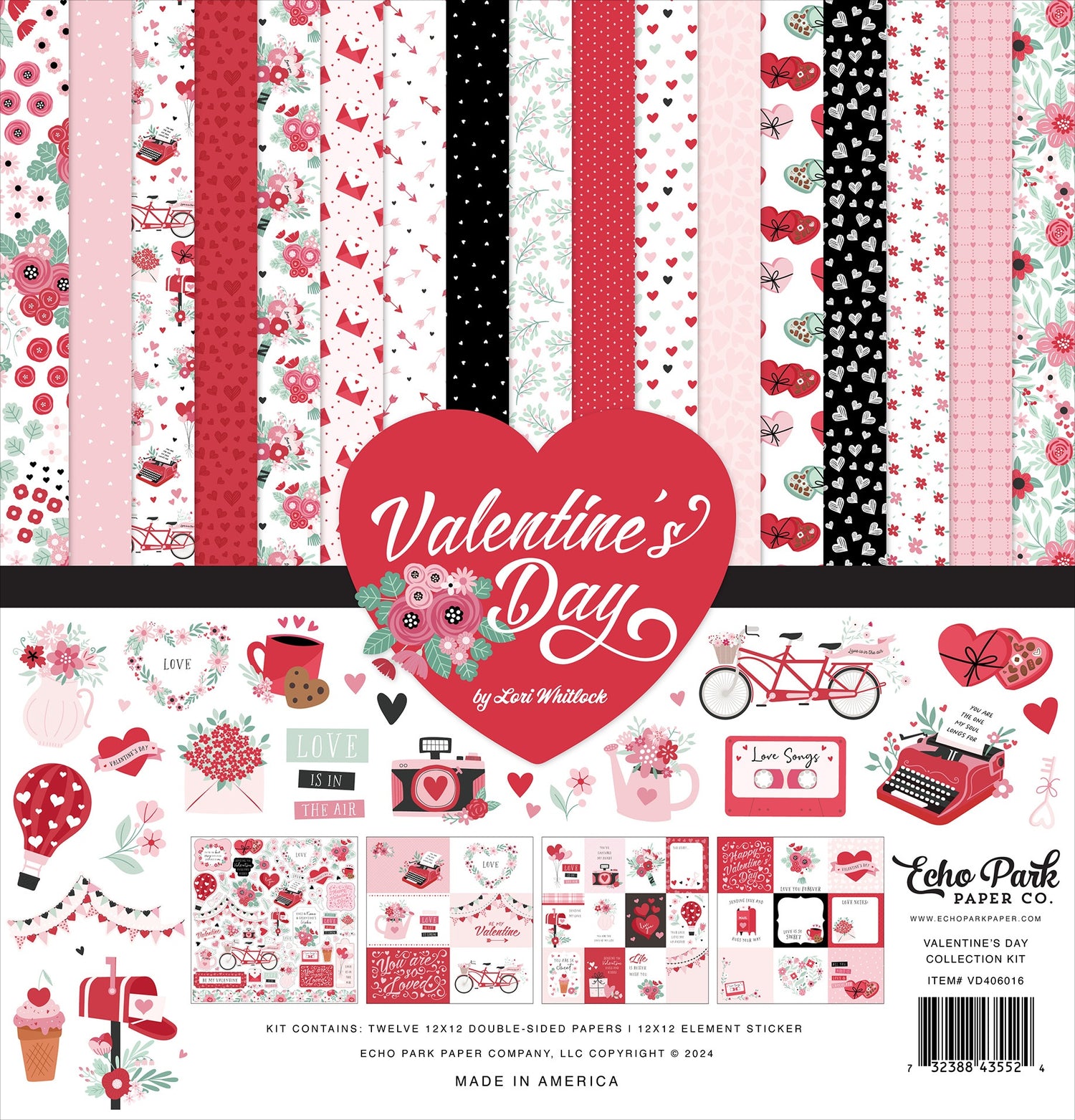 Echo Park VALENTINE’S DAY 12&quot;X12&quot; Scrapbook Collection Kit