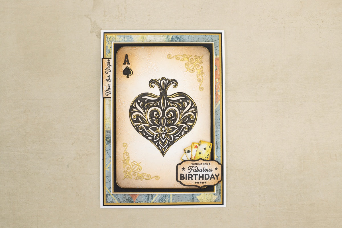 Crafter’s Companion Vintage Vegas ACE OF SPADES 2D Embossing Folder 1pc