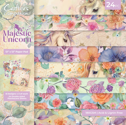 Crafter’s Companion MAJESTIC UNICORN 12”X12” Paper Pad 24 Sheets