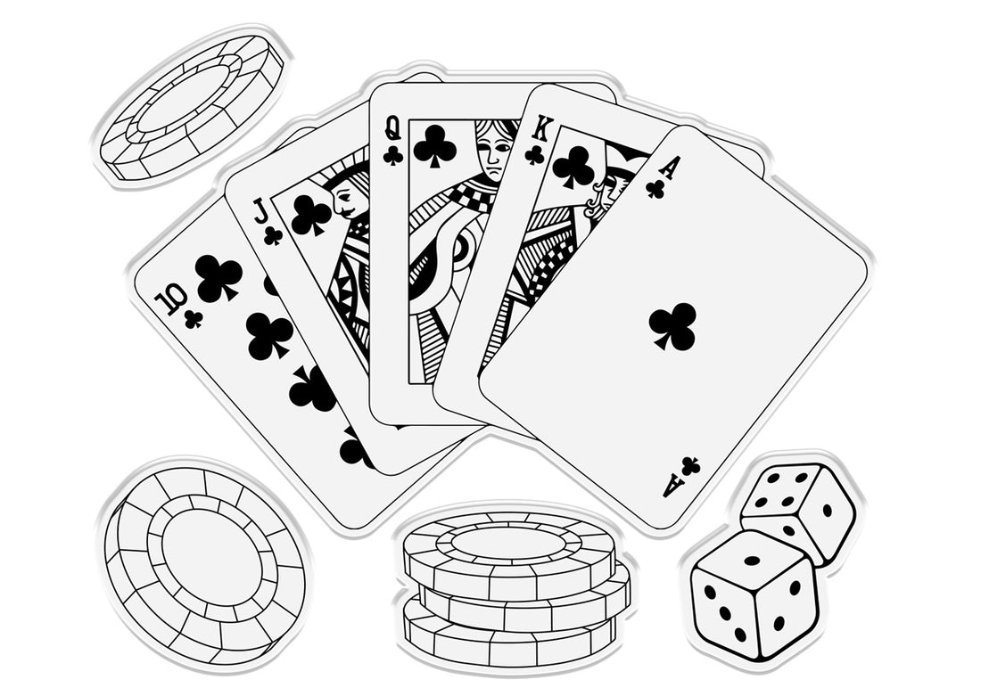Crafter’s Companion Vintage Vegas ROYAL FLUSH Stamp & Metal Dies 11pc