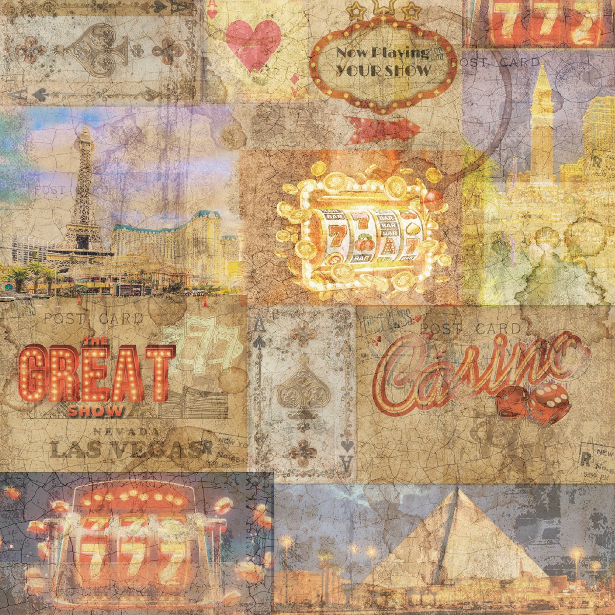 Crafter’s Companion VINTAGE VEGAS Collection 6X6 Paper Pad 36 Sheets