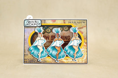 Crafter’s Companion Vintage Vegas SHOWGIRL Stamp &amp; Metal Die 2pc