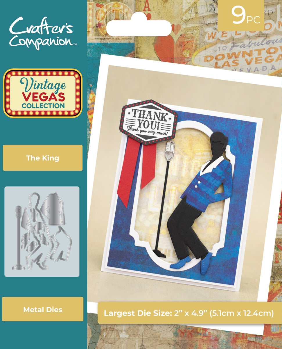 Crafter’s Companion Vintage Vegas THE KING Metal Dies 9pc