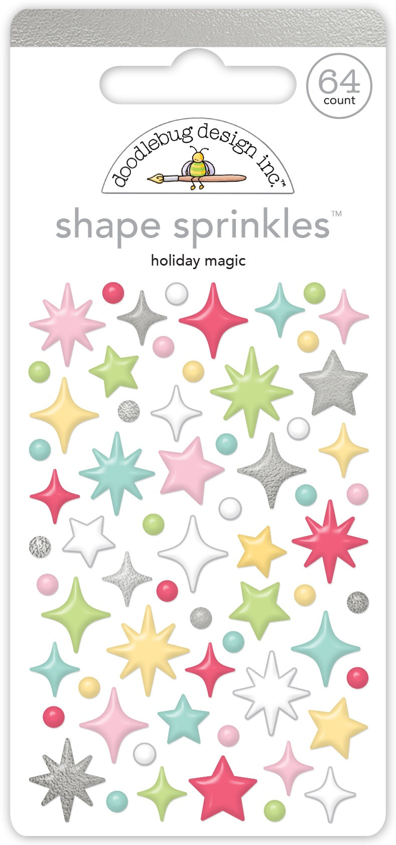 Doodlebug Shape Sprinkles HOLIDAY MAGIC Stickers 64pc