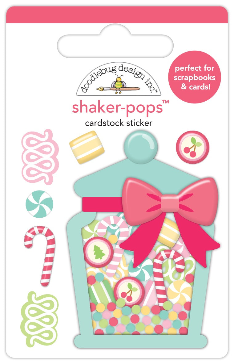 Doodlebug Shaker-Pops CHRISTMAS CANDY 3D Stickers