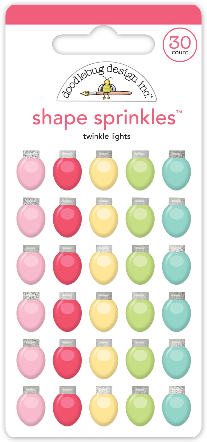 Doodlebug Shape Sprinkles HOLIDAY LIGHTS Stickers 30pc