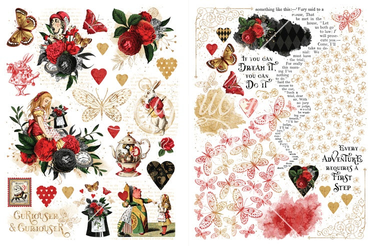Graphic 45 CURIOUSER & CURIOUSER Rub-On Transfer Set
