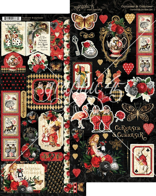 Graphic 45 CURIOUSER & CURIOUSER Cardstock Sticker Set