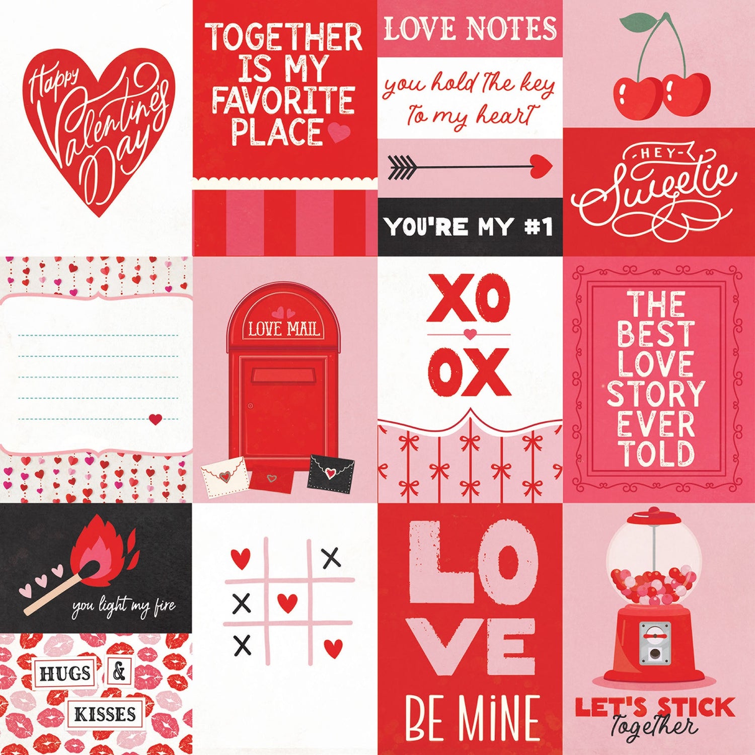 Photoplay LOVE NOTES 12X12 Scrapbook Paper