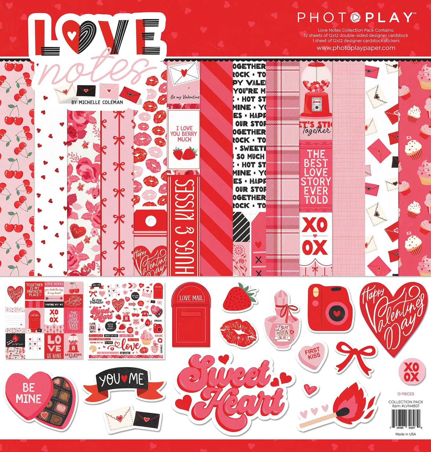 Photoplay LOVE NOTES 12X12 Paper Collection Pack