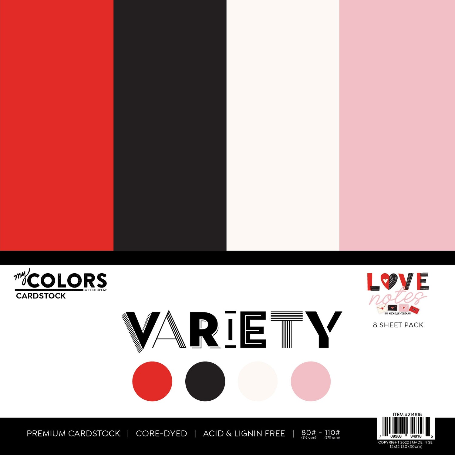 My Colors LOVE NOTES VARIETY 80lb Cardstock Pack