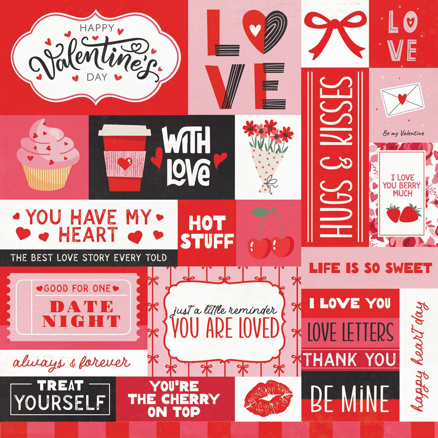 Photoplay LOVE NOTES 12X12 Scrapbook Paper