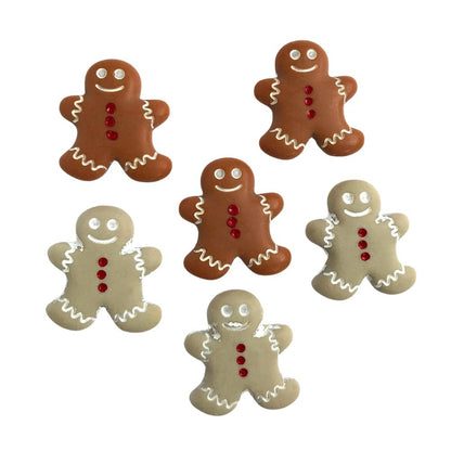 Buttons Galore &amp; More GINGERBREAD COOKIES Button Assortment 6pc