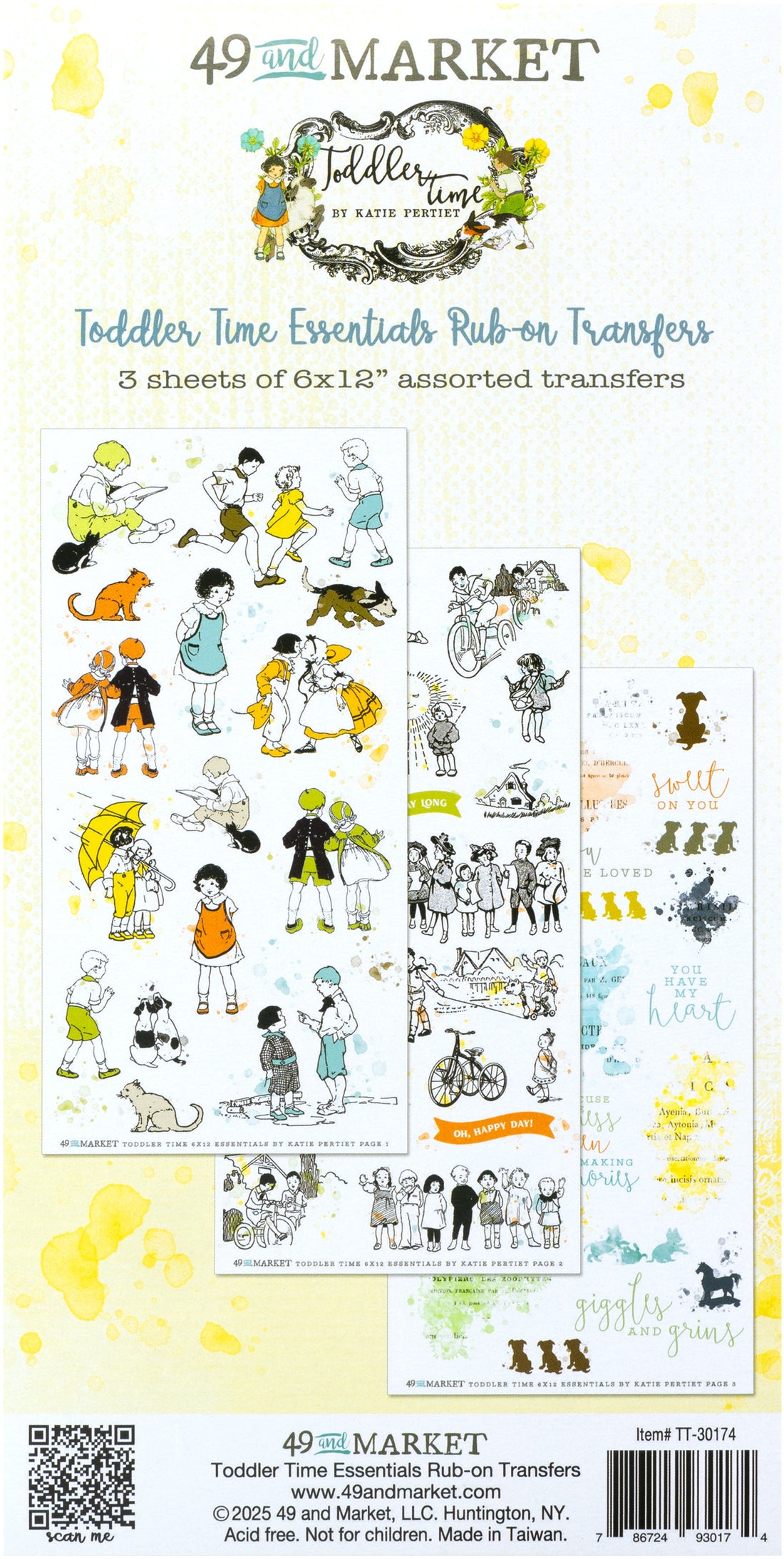 49 and Market TODDLER TIME ESSENTIALS Rub-On Transfers