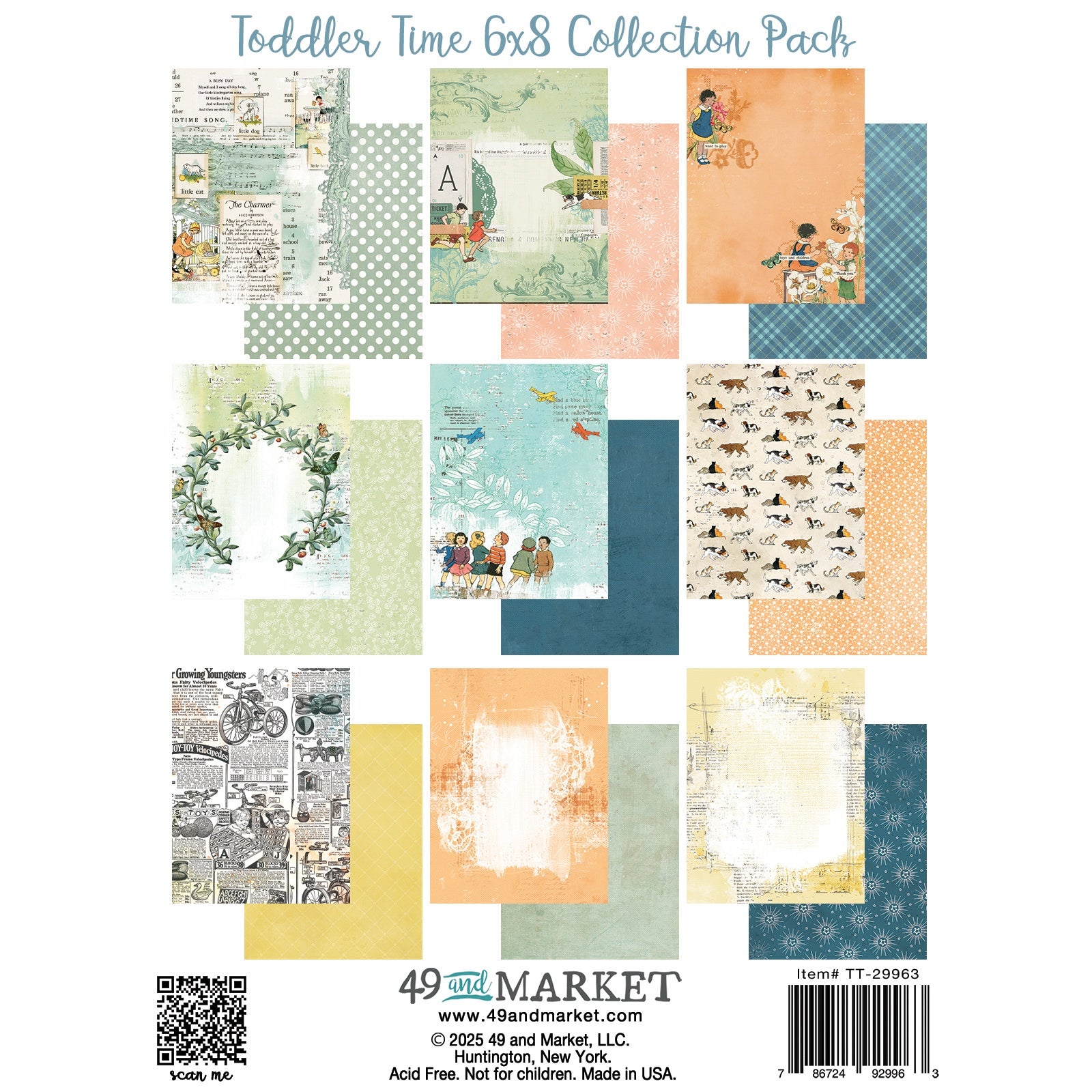 49 and Market TODDLER TIME 6”X8” Collection Paper Pack