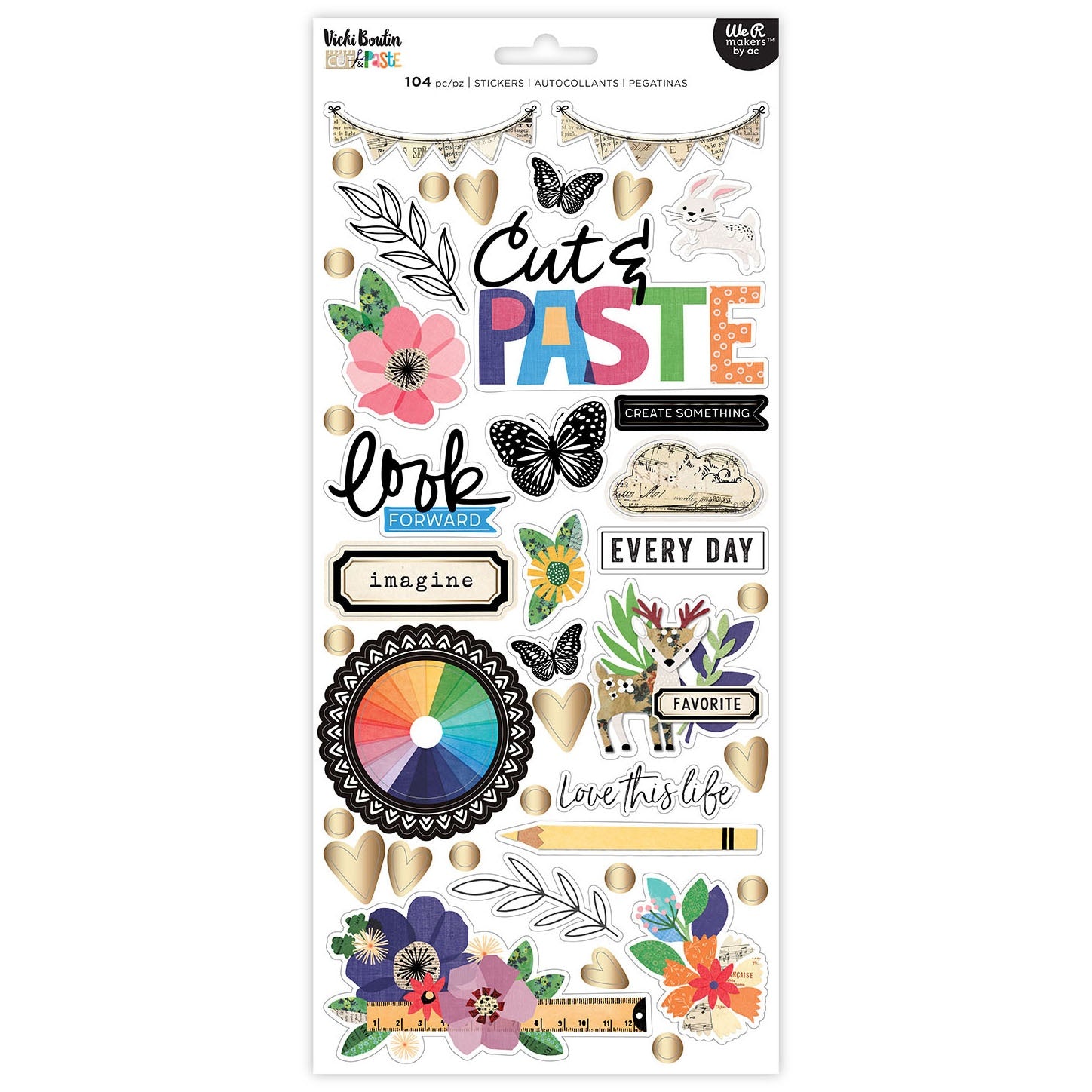 49 and Market Vicki Boutin CUT &amp; PASTE Stickers 104pc