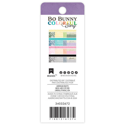 Bo Bunny COLORFUL STORY Washi Tape Rolls 8pc