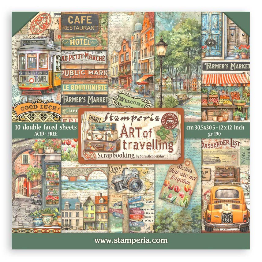 Stamperia ART OF TRAVELLING 12"X12" Scrapbook Paper Pack